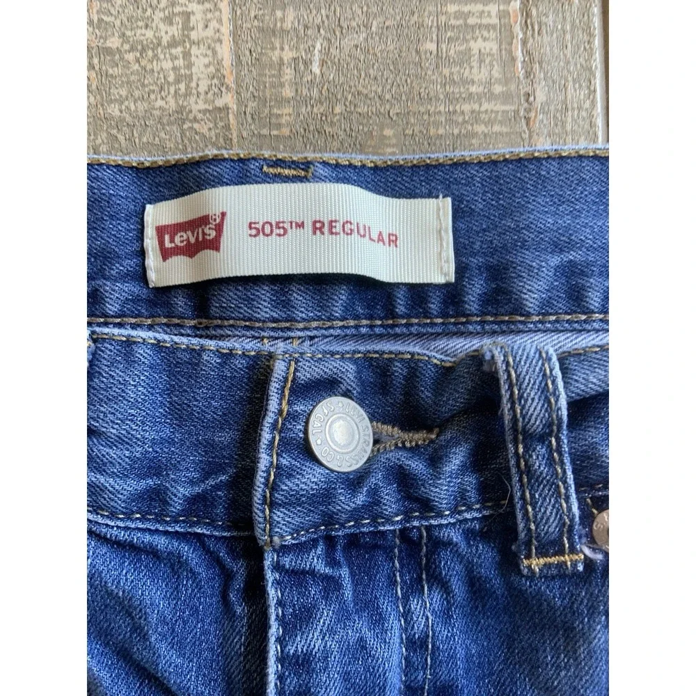 Levi's 505 Straight Leg Jeans Denim Sz 16 Reg Youth (28x28) Medium‎ Wash Classic